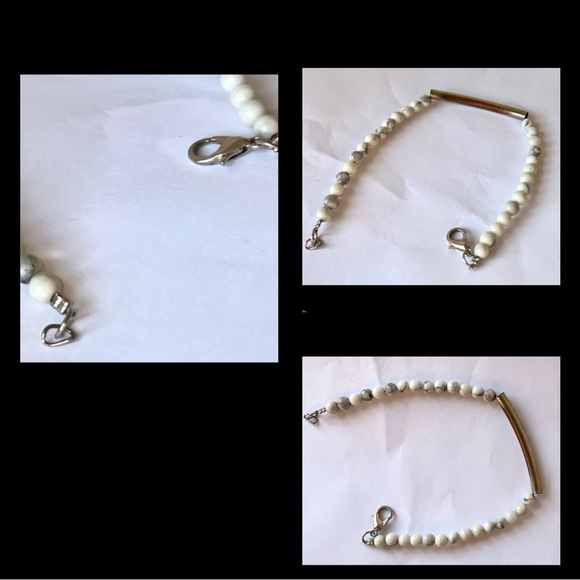 Gemstone silver tone bar bracelet size 7 jewelry - Picture 16 of 16